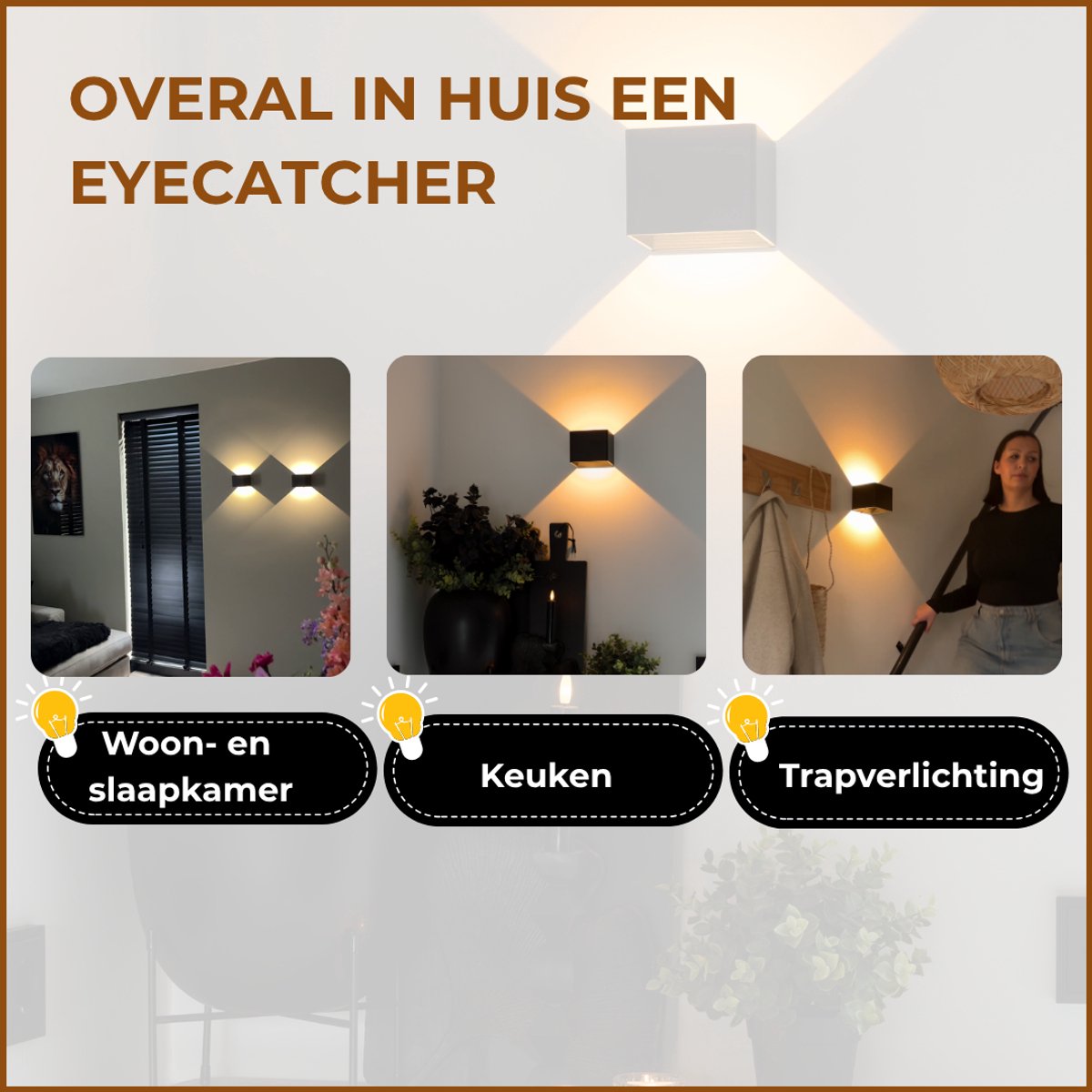 Senzzio Luxe Oplaadbare Wandlamp – Modern & Stijlvol Design