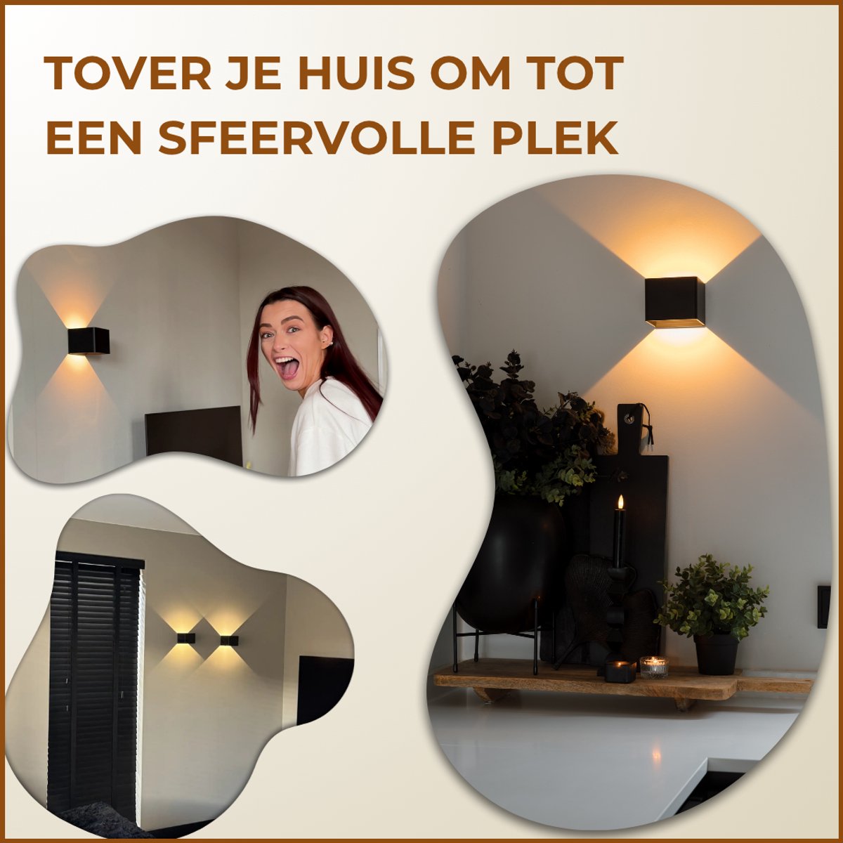 Senzzio Luxe Oplaadbare Wandlamp – Modern & Stijlvol Design